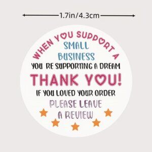 Thank You For Your Order Stickers 20ct (Bundle purchase only)